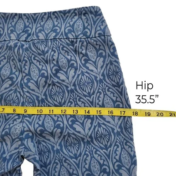 Soft Surroundings Tesori Print Straight Leg Ankle Pants Blue Size S - Picture 12 of 15
